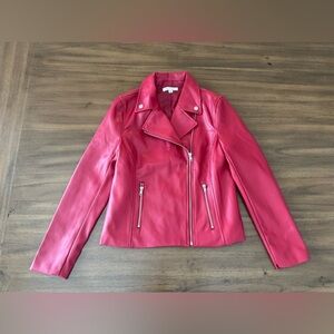 Daily Thread Faux Leather Red Moto Jacket Size Small NWT